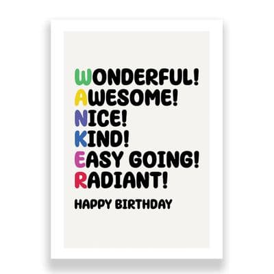 Funny Birthday Card | WANKER!