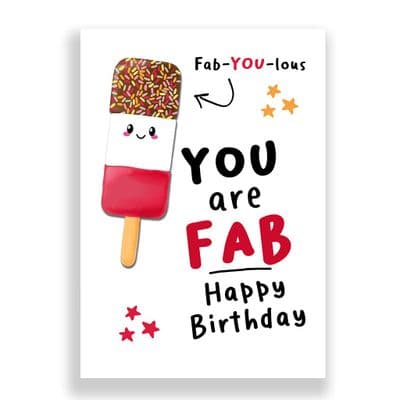 Funny Birthday Card | YOU ARE FAB! HAPPY BIRTHDAY