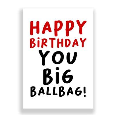 Funny Birthday Card  | You Big Ball Bag!