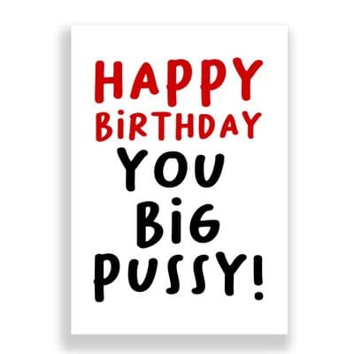 Funny Birthday Card  | You Big Pussy!