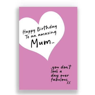 Funny Birthday Card  | You don't look a day over fabulous.