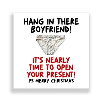 Funny Boyfriend Christmas Card | Hang In There!