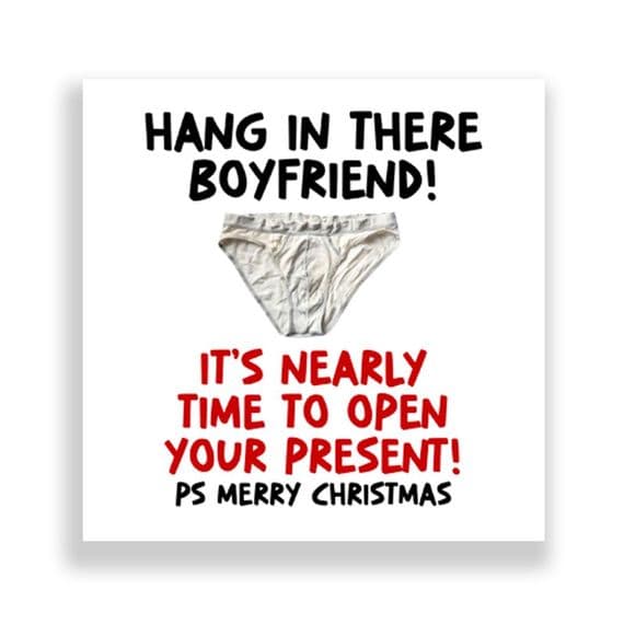 Funny Boyfriend Christmas Card | Hang In There!