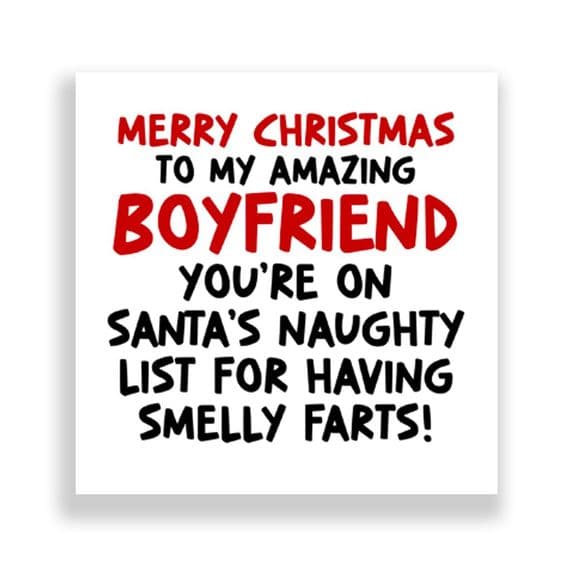 Funny Boyfriend Christmas Card | Smelly Farts!