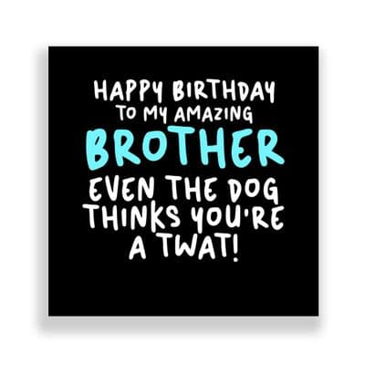 Funny Brother Birthday Card  | Even the Dog Thinks You 're a Twat!