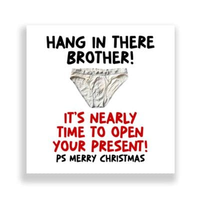 Funny Brother Christmas Card | Hang In There!
