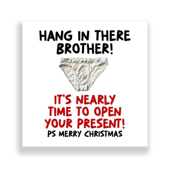 Funny Brother Christmas Card | Hang In There!