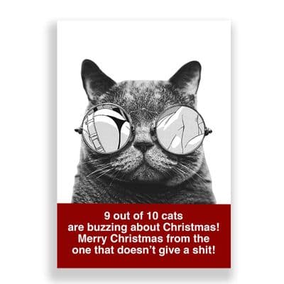 Funny  Christmas Card | 9 out of 10 Cats!