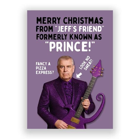 Funny  Christmas Card | Andrew Formerly Known As Prince!