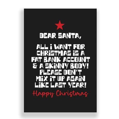 Funny  Christmas Card | Dear Santa!