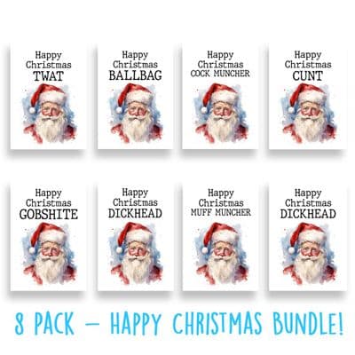 Funny  Christmas Card Mega Pack | 8 Cards