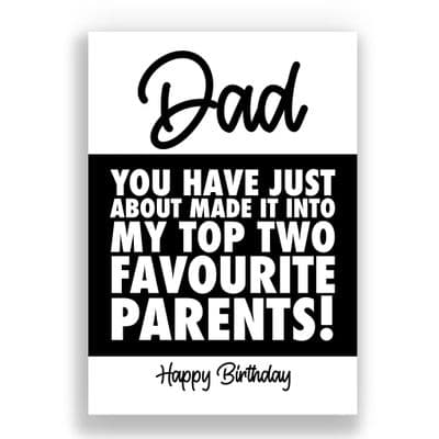 Funny Dad Birthday Card | My Top Two!