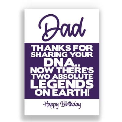 Funny Dad Birthday Card | Thanks For Sharing Your DNA!