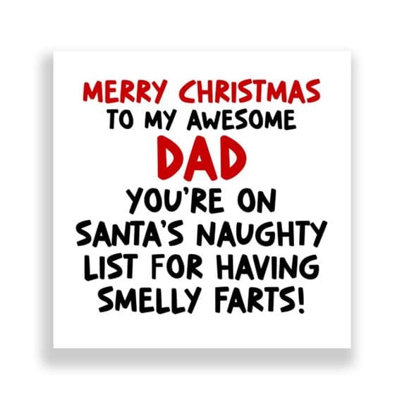 Funny Dad Christmas Card  | Smelly Farts!