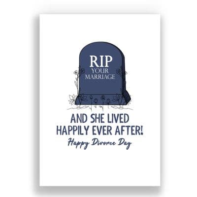 Funny  Divorce Card | And She Lived Happily Ever After | Happy Divorce Day
