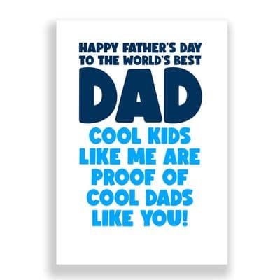 Funny Father's Day Card | Cool Kids! Cool Dad!