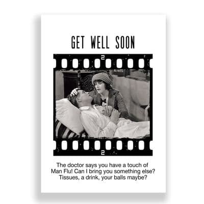 Funny Get Well Soon  Card | Touch of Man Flu!!
