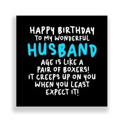 Funny Husband Birthday Card  | Boxers!