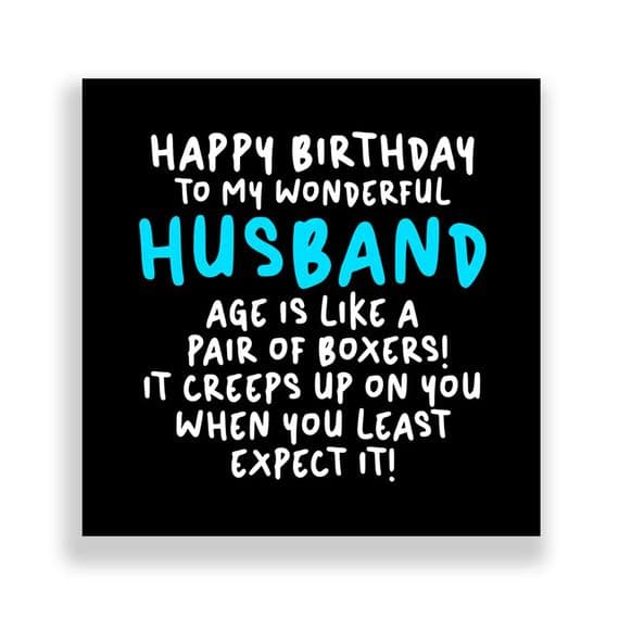 Funny Husband Birthday Card  | Boxers!
