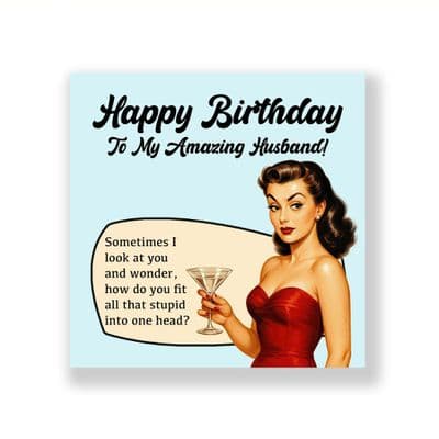 Funny Husband Birthday Card  | Fit Stupid!