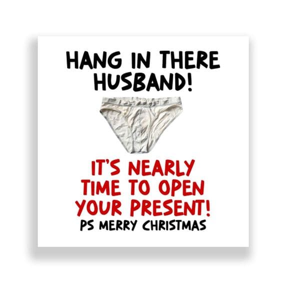Funny Husband Christmas Card  | Hang In There!