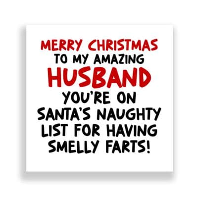 Funny Husband Christmas Card  | Smelly Farts!