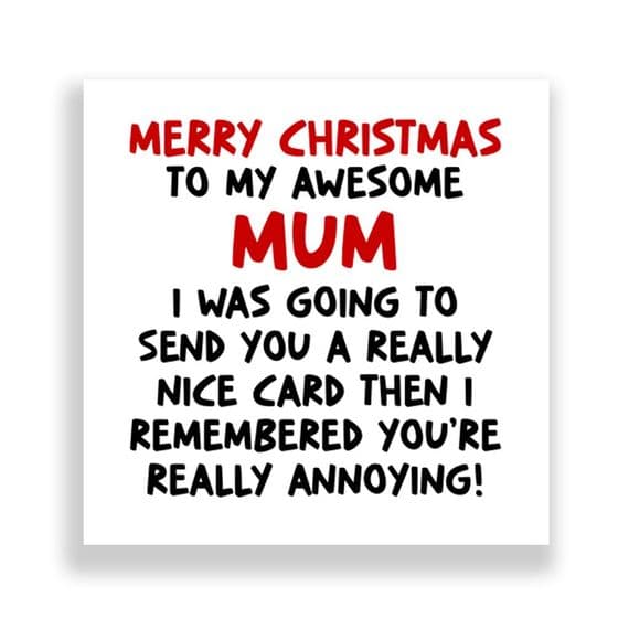 Funny Mum Christmas Card | Santa Thinks You're a Gobshite!