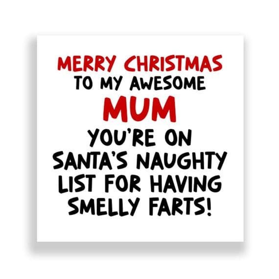 Funny Mum Christmas Card | Smaelly Farts!