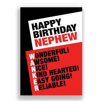 FUNNY NEPHEW CARD | WANKER