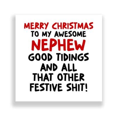 Funny Nephew Christmas Card | Good Tidings!