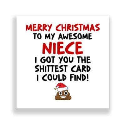 Funny Niece Christmas Card | Shit Card!