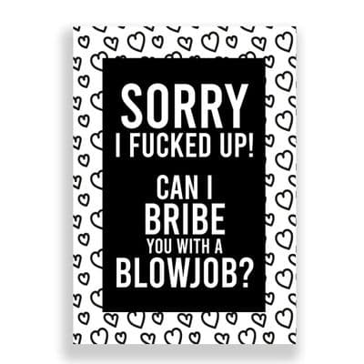Funny Sorry Card | Apology Card | Can I Bribe You With  A Blowjob?