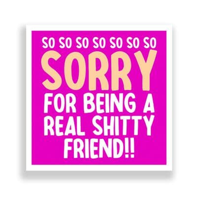 Funny Sorry Card | Sorry For A Shitty Friend!