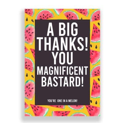 Funny Thank You Card | A Big Thanks, A Magnificent Bastard