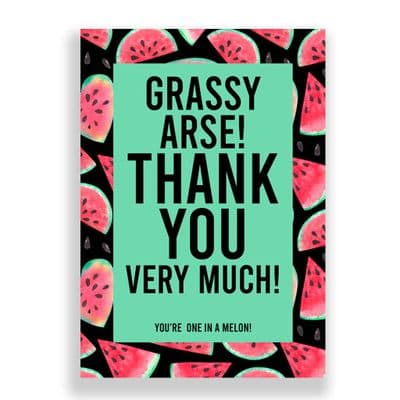Funny Thank You Card | Grassy Arse, Thank You Very Much