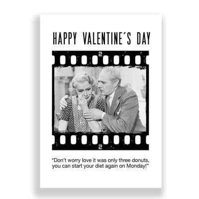 Funny Valentines Card | The Diet Starts Monday!
