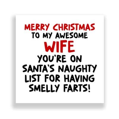 Funny Wife Christmas Card  | Smelly Farts!
