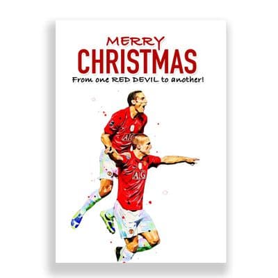 Manchester United Christmas Card | Ferdinand & Vidic