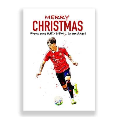 Manchester United Christmas Card | Garnacho