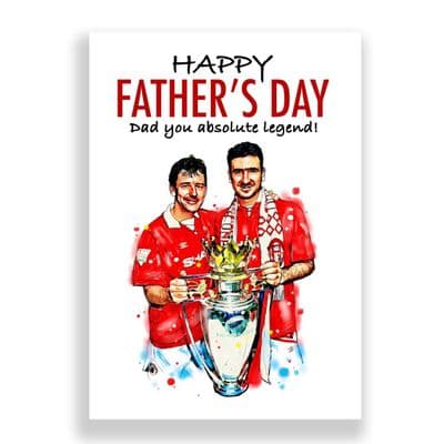 Manchester United Father's Day Card | Bryan Robson | Eric Cantona