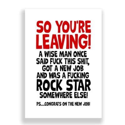 New Job Card | A Wise Man Once Said | Rock Star.