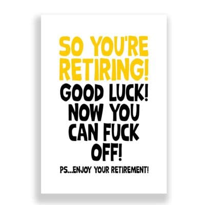 New Job Card | Good Luck. Now You Can Fuck Off!