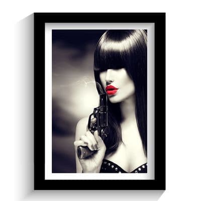 Print | Woman Smoking Gun!