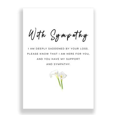 Sympathy Card | I am Deeply Saddened By Your Loss