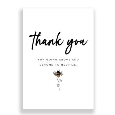Thank You Card | For Going Above and Beyond to Help Me
