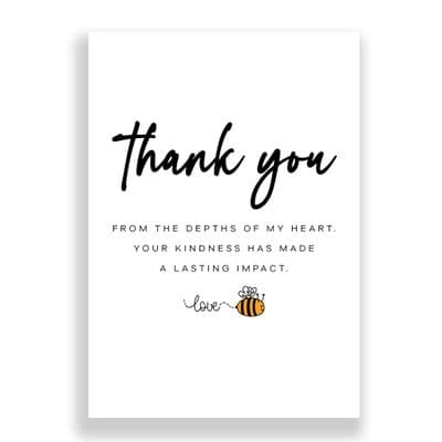 Thank You Card | From The Depths of my Heart Your Kindness has Made a Massive Impact