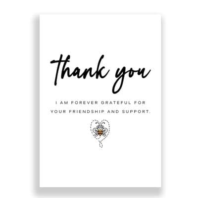 Thank You Card | I am Forever Grateful for Your Friendship and Support