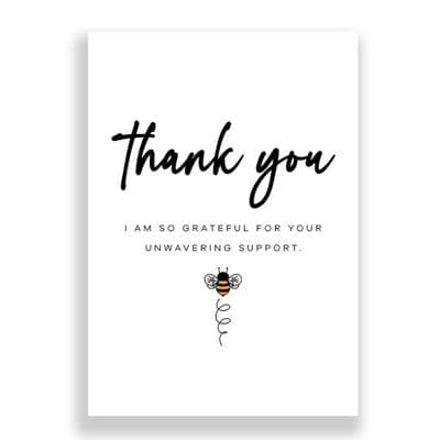 Thank You Card | I am so Grateful for your Unwavering Support