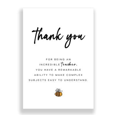 Thank You Card | Thank You Teacher |  You have a remarkable ability to make complex subjects easy to