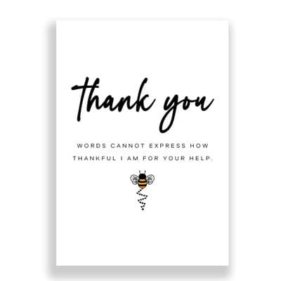 Thank You Card | Words Cannot Express How Thankful I am For Your Help